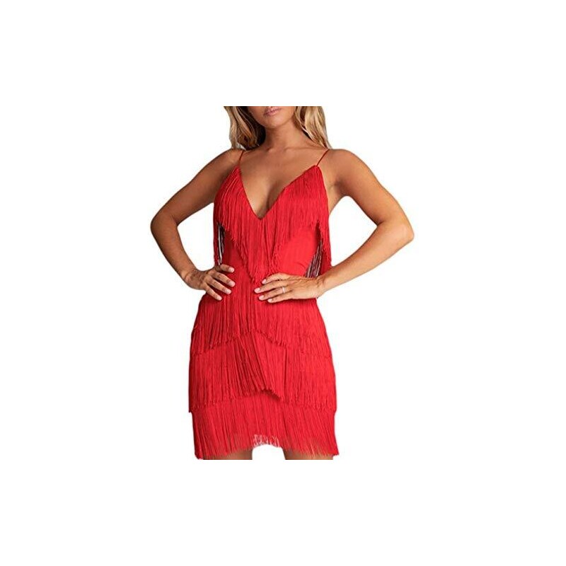 Vestiti Donna Eleganti Paillettes Abito Da Ballo Con Paillettes E Frange - Sexy Per Feste E Serate Abito Donna Vestito Donna Elegante Sera