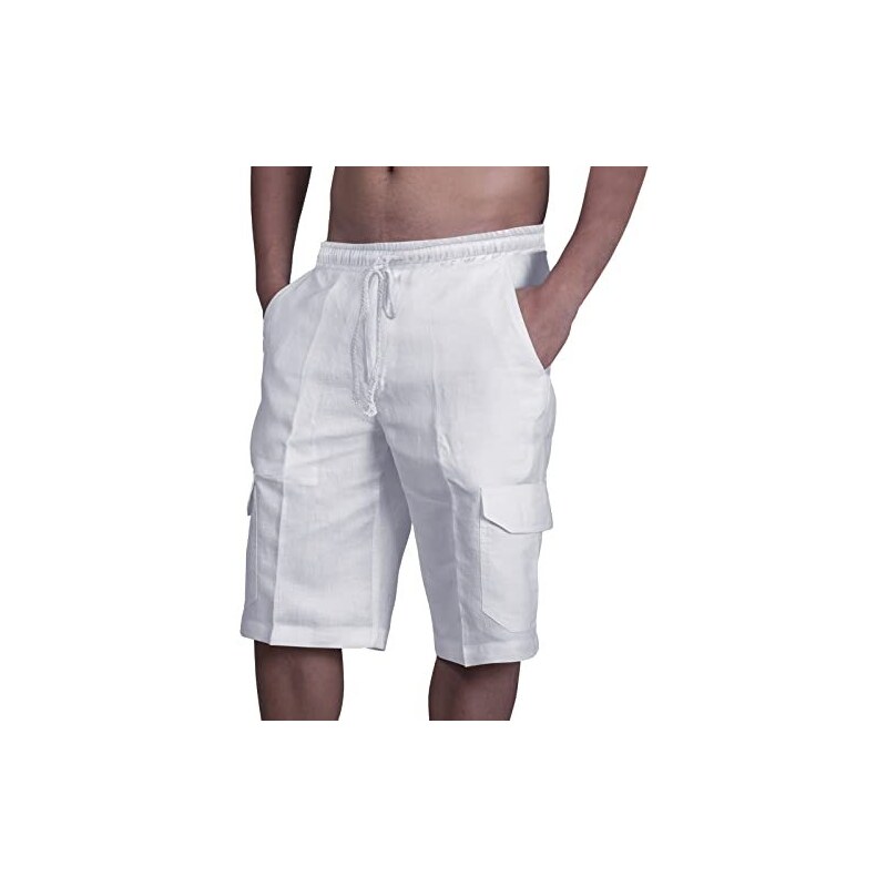 Pantaloncini Pigiama Uomo Cotone - Pacco Da 2, A Quadretti, Con Tasche E Coulisse, Per Casa E Notte - Foto 4