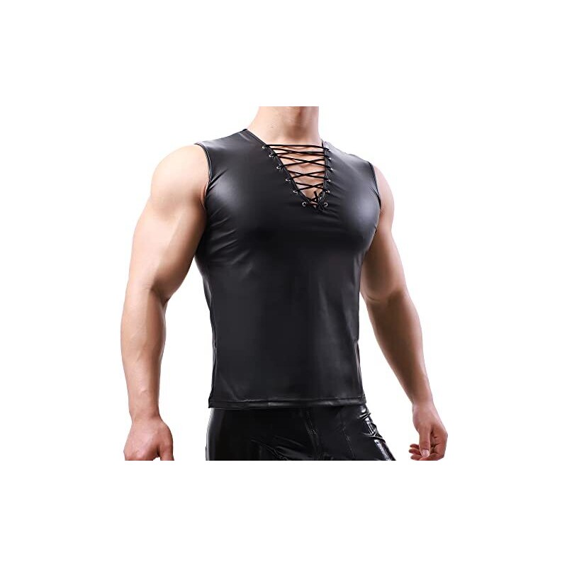 Canotta Uomo Cotone Ed Elastan: Taglio Muscolare Per Palestra E Sport, Blu Cielo, XL - 2