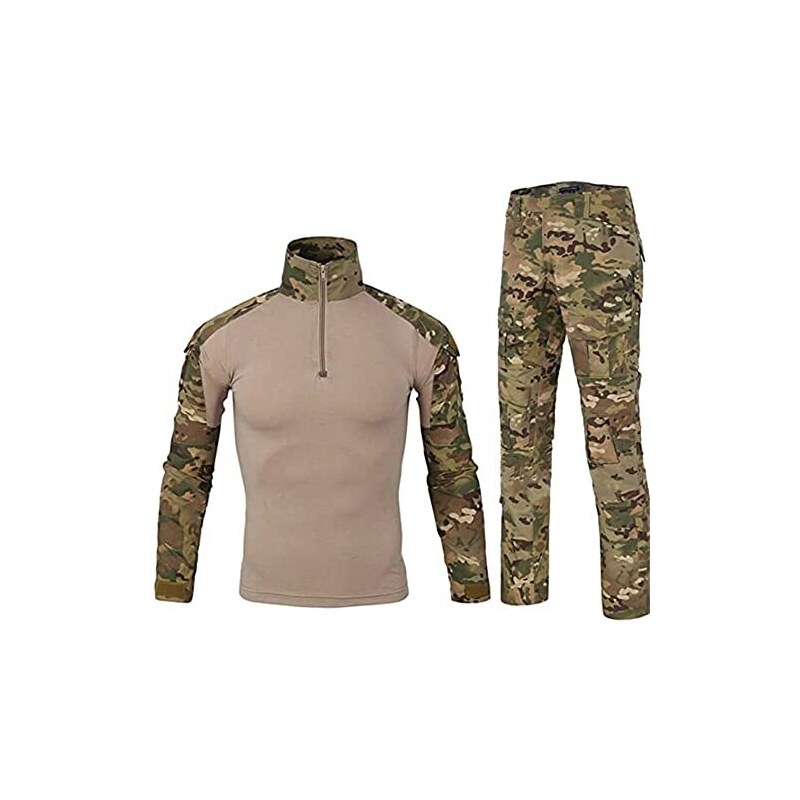 Rothco Camicia Militare BDU Mimetica - Robusta Con Gomiti Rinforzati E 4 Tasche, Per Outdoor E Sopravvivenza
