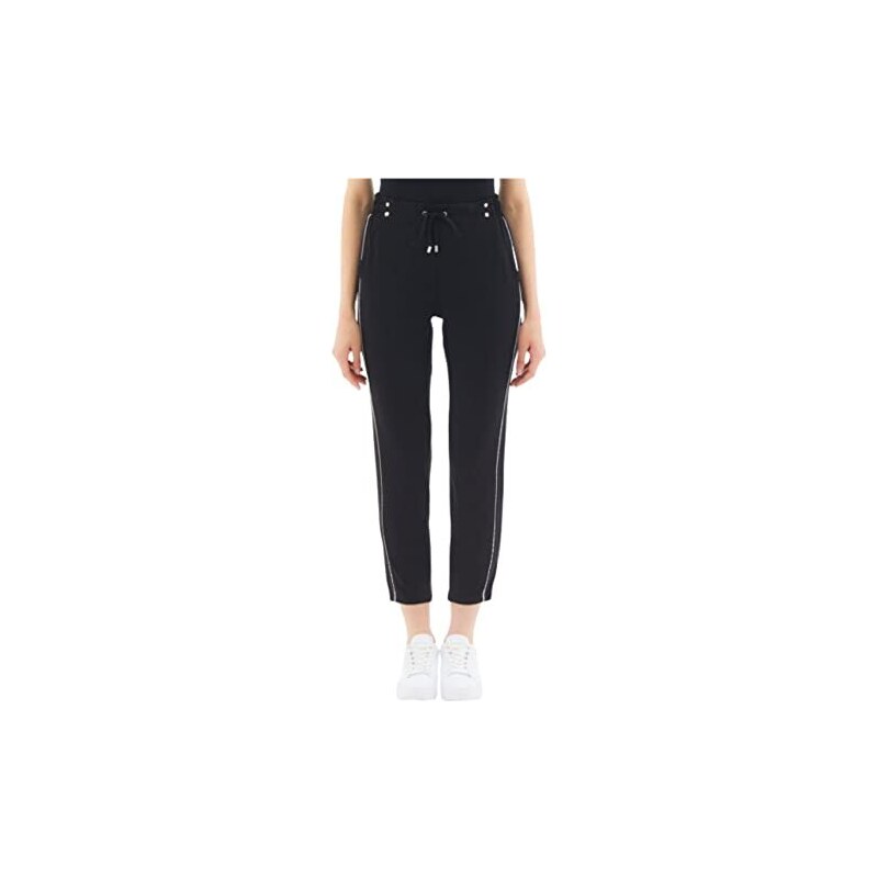 Liu Jo jeans gamba dritta con strappi gioiello nero
