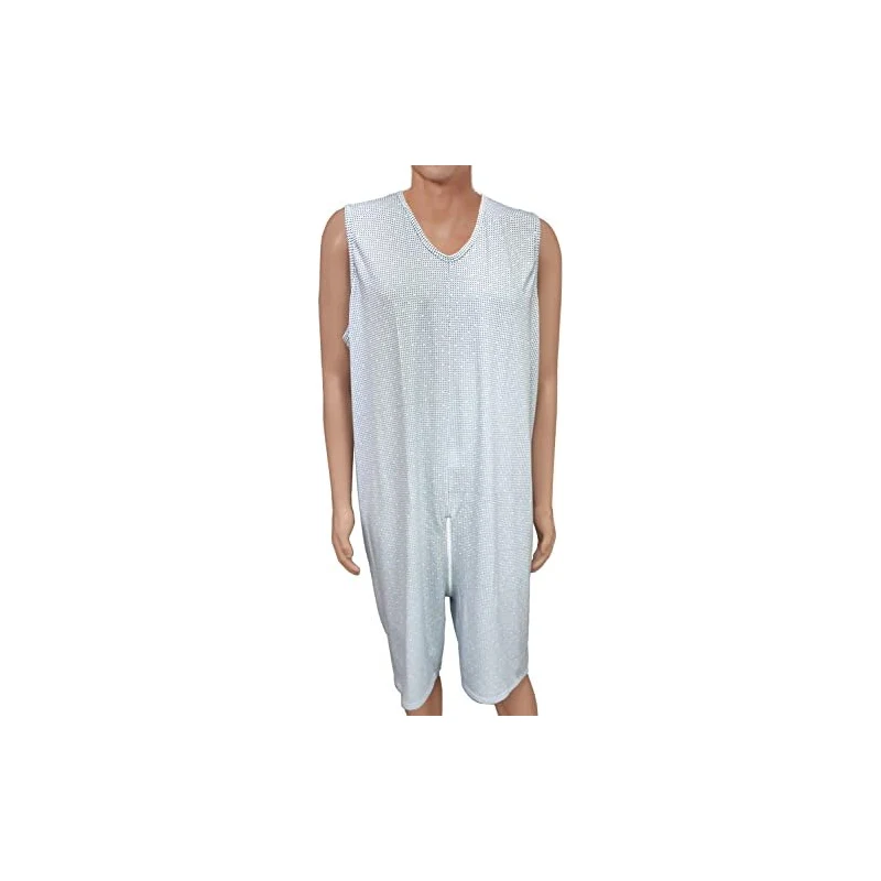 Tutone Sanitario Uomo In Cotone 100% - Pigiama Intero Con Cerniera Posteriore, Prodotto In Italia - Foto 7