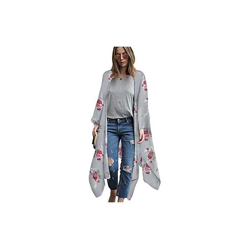 Cardigan Aperto In Chiffon Trasparente – Manica 3/4, Taglie Forti, Donna, UK Dispatch