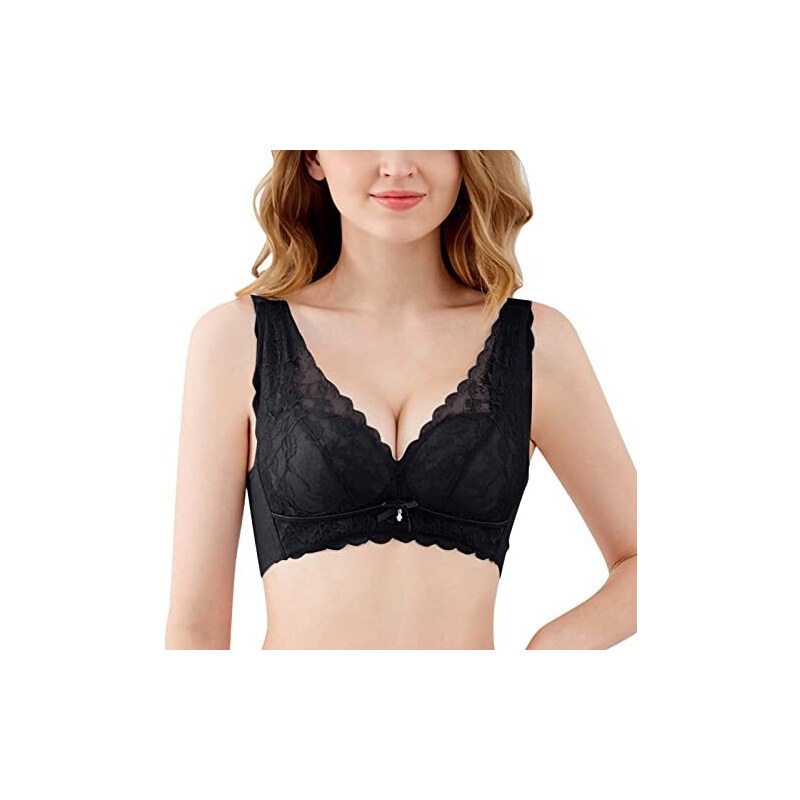 DOBREVA Donna Reggiseno Pizzo Senza Spalline Non Imbottito Con Ferretto Invisibile Spalline Removibili Naturale 2A - Foto 9