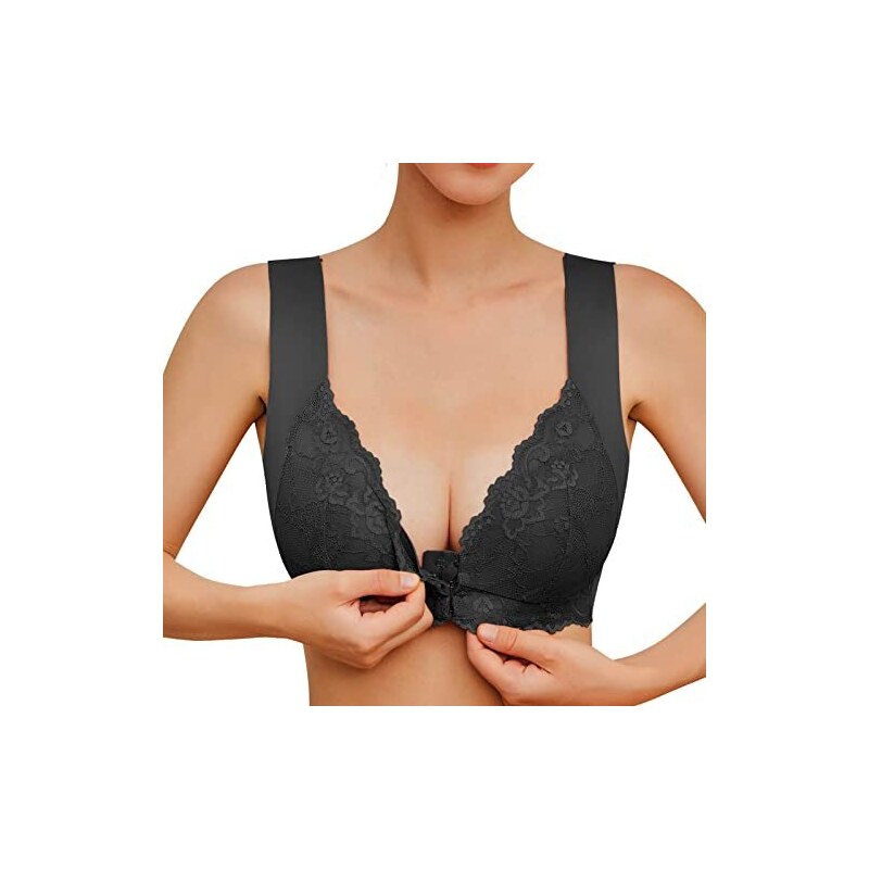 Reggiseno Donna Senza Ferretto Con Pizzo E Spalline Regolabili – Taglie Dalla 75C Alla 115H