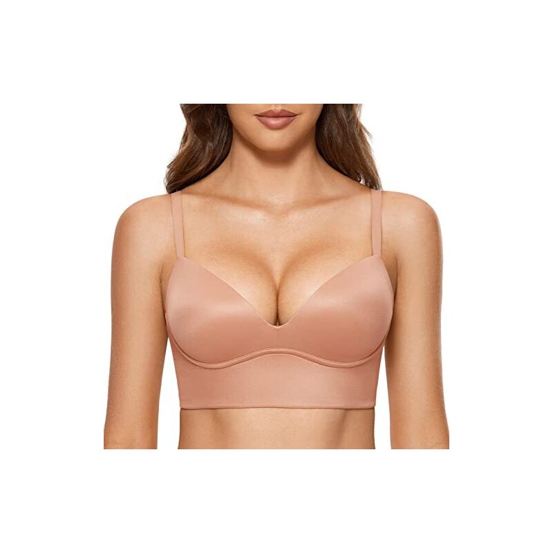 Dobreva Donna Reggiseno Push Up Senza Ferretto Bralette Coppe Triangolo Crema Di Caff D