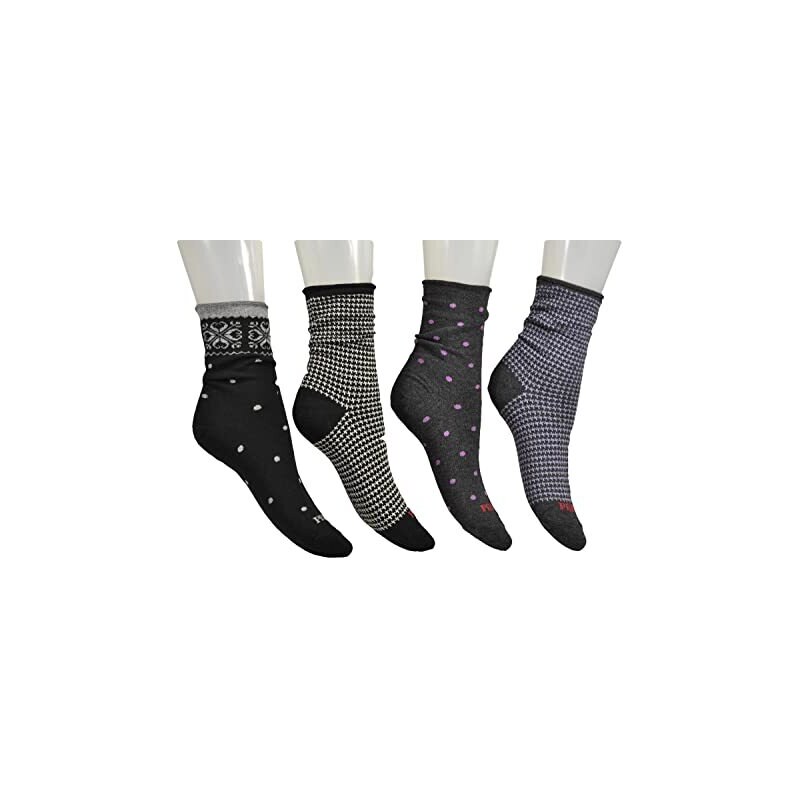 Calzini Donna Motivo Colorato - 10 Paia In Cotone Morbido Con Strisce, Fiori E Stelle - Foto 4