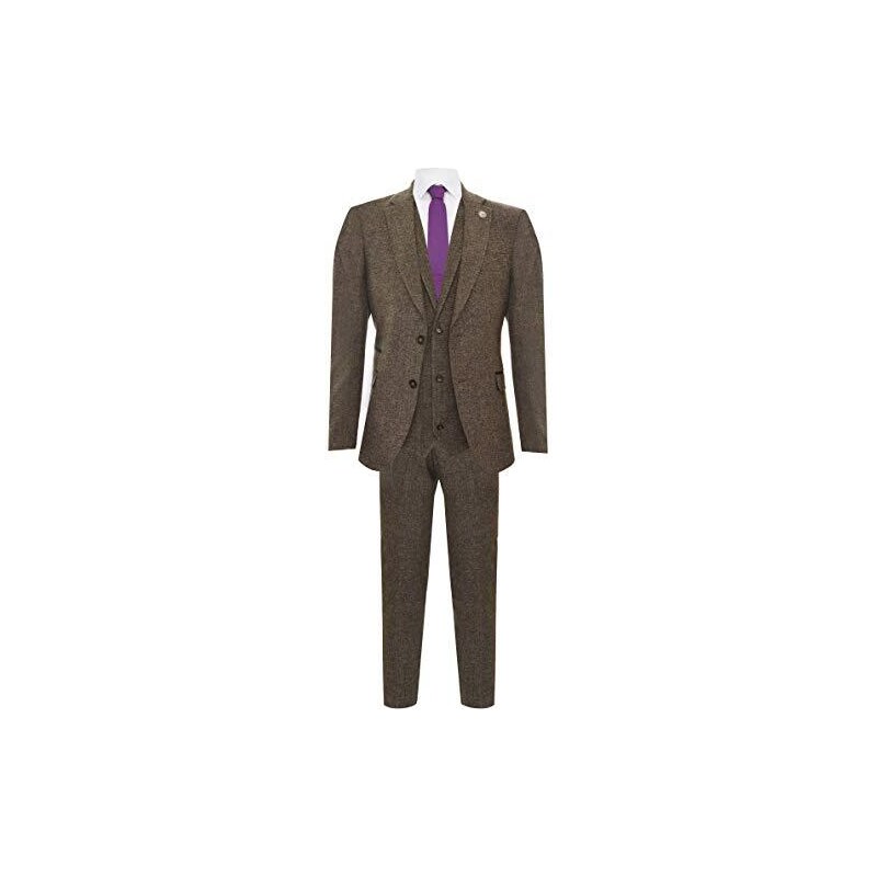 Giacca da abito in tweed di lana a spina di pesce Cultum da uomo