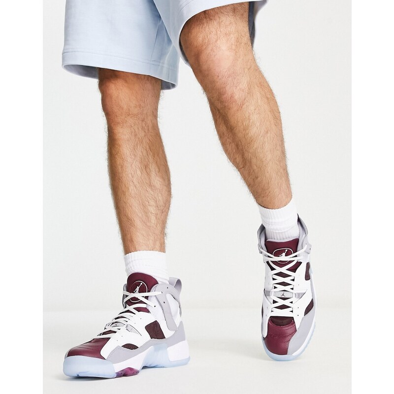 Jordan - Two Trey - Sneakers bianche e rosso legno di ciliegio-Bianco
