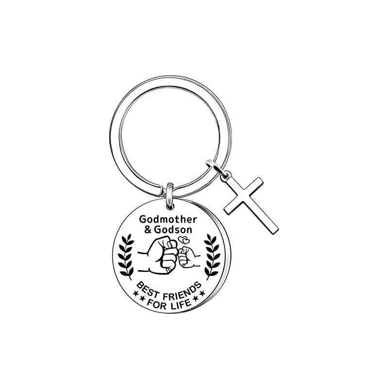 Portachiavi Personalizzato Per Madrina, Regalo Significativo In Acciaio Inossidabile Per Compleanno, Natale O Battesimo, Con Sacchetto Di Velluto Incluso