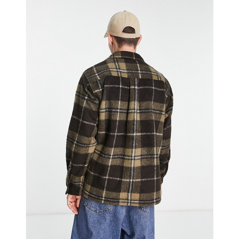 Carhartt WIP - Manning - Camicia giacca marrone a quadri-Nero