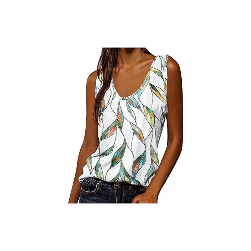 Canotta Henley da donna con scollo a U, senza maniche, a tunica morbida, con bottoni, per dormire, Gn1, XL