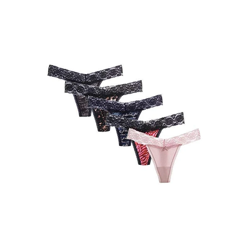 Mutandine Trasparenti A Vita Bassa E Traspiranti Foto Da Donna In Pizzo Trasparente Ricamato Perizoma Di Pizzo Nero - Foto 2