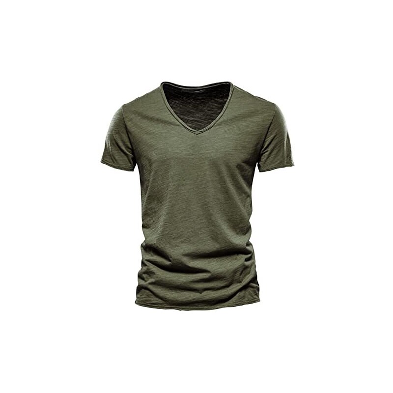 Maniche Corte Magliette Uomo Verde Militare Manica Corta Magliette