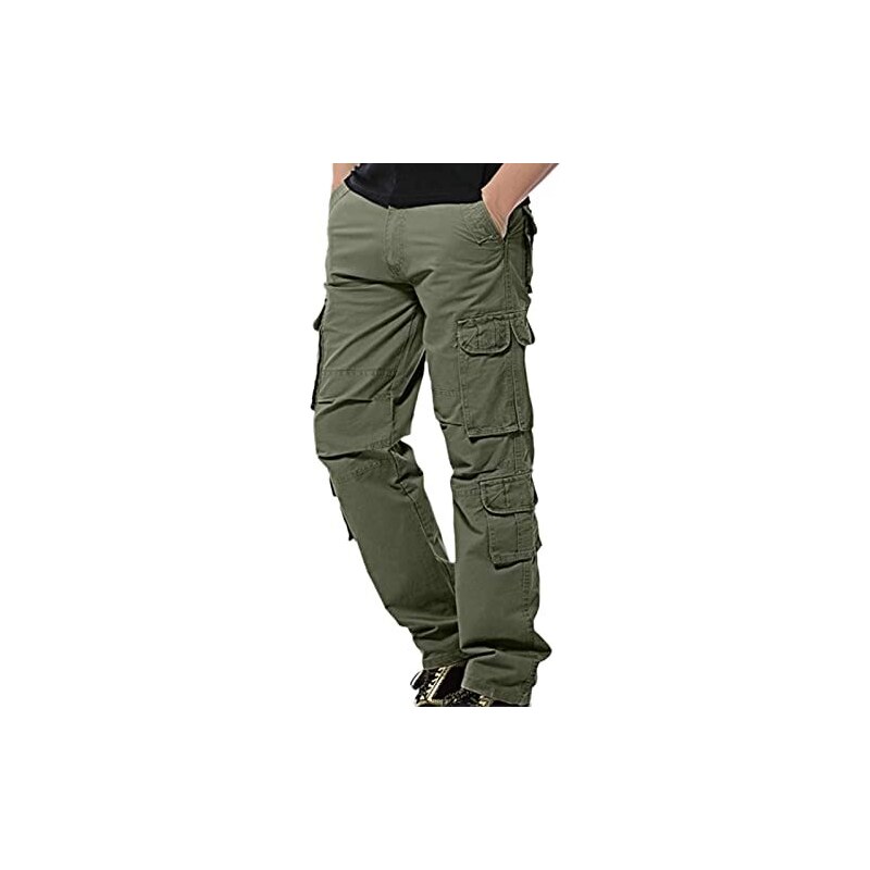 Pantaloni Cargo Uomo JustSun - Cotone E Lino Con Coulisse E Tasche - Foto 2