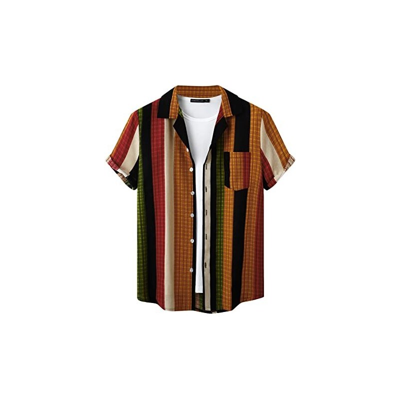 Camicia Hawaiana Uomo APTRO Maniche Corte Taglie Forti - Floreale Stampa Tropicale, Leggera E Traspirante, Per Surf, Spiaggia E Feste