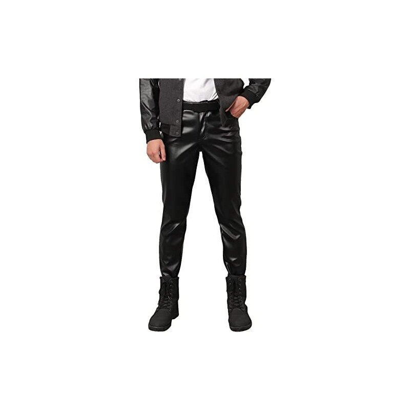 Pantaloni In Pelle Uomo TR-Martha Per Oktoberfest, Marrone, Taglia 54, Con Bretelle E Tasche, Pelle Bovina Scamosciata