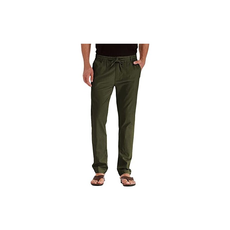 Pantaloni Chino Elasticizzati Casual Vestibilità Aderente Uomo