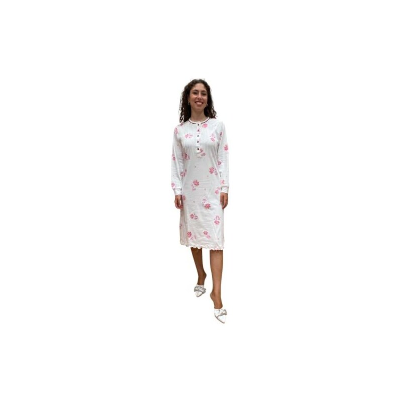 Camicia da Notte Aperta Avanti in Caldo Cotone Interlock Lunatina Art. 12105 ⋆ Segreti Intimi