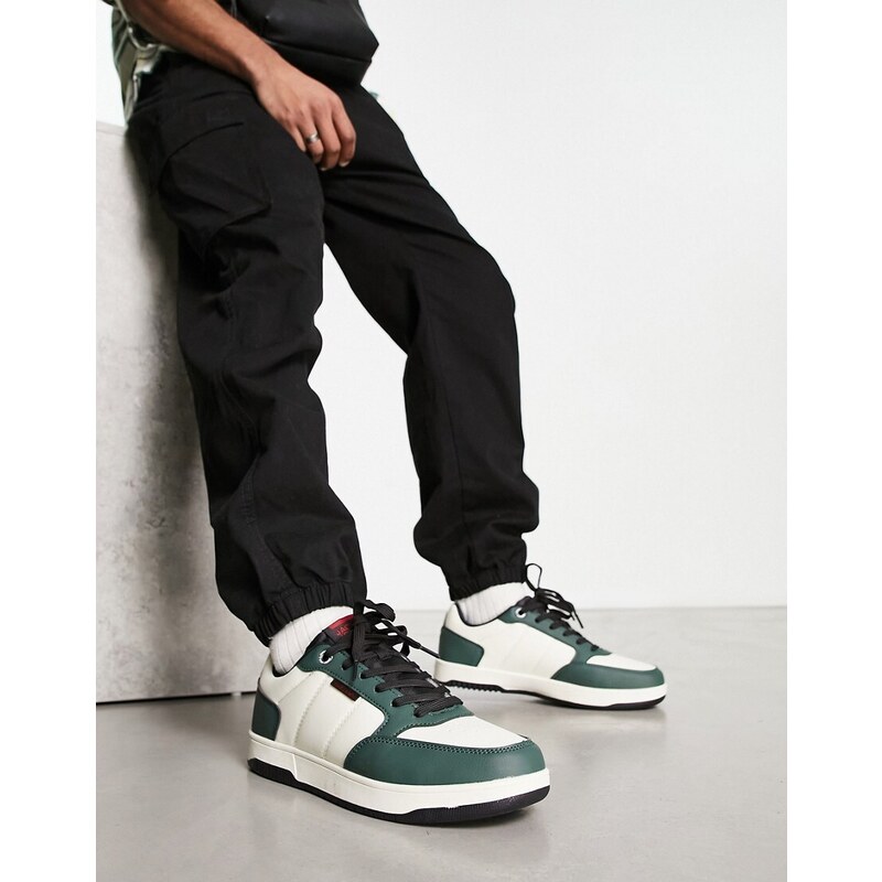 Jack & Jones - Sneakers con suola spessa écru e verdi-Verde