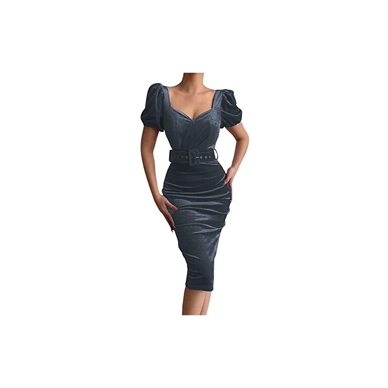 Generisch Camicia da donna Dirndl, stile Oktoberfest, maniche a sbuffo, in pizzo, con scollo a U, elegante, per feste, sexy, tinta unita, bianco, S