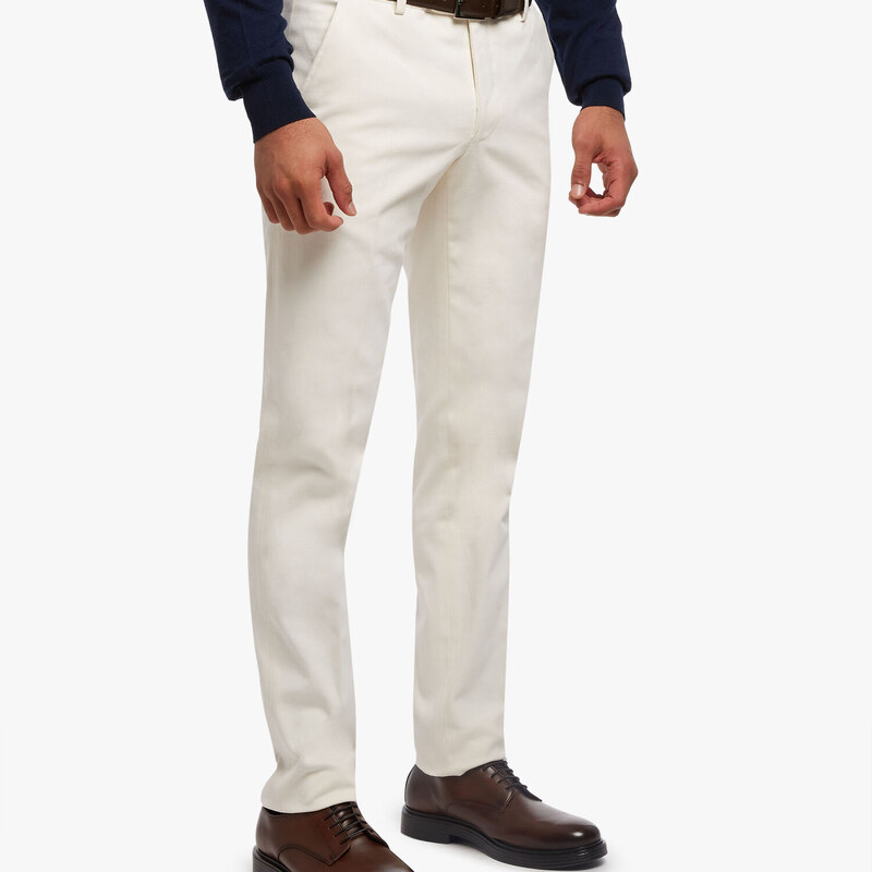Brooks Brothers Pantalone chino in cotone elasticizzato - male 40% di sconto Bianco 34