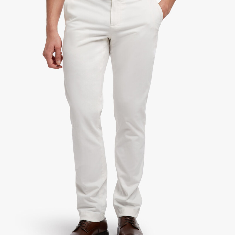 Brooks Brothers Pantalone chino in cotone elasticizzato - male Outlet Uomo Bianco 30