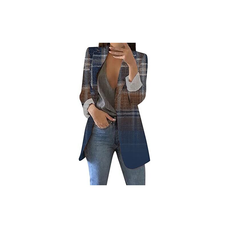 VFSHOW Abito Aderente A Blocchi Di Colore Con Cerniera, Manica 3/4, Per Ufficio E Lavoro, Blu Navy, XL - 5