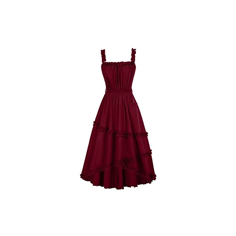 Abito Gotico Corto Da Strega – Vita Alta, Senza Maniche, Vintage, Per Halloween E Cosplay
