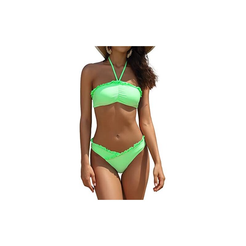 Bikini Con Allacciatura Al Collo Bikini Donna GORGLITTER Con Allacciatura Al Collo - Top Incrociato Per Spiaggia Moda Donna Per Vacanze E Tempo Libero - 10