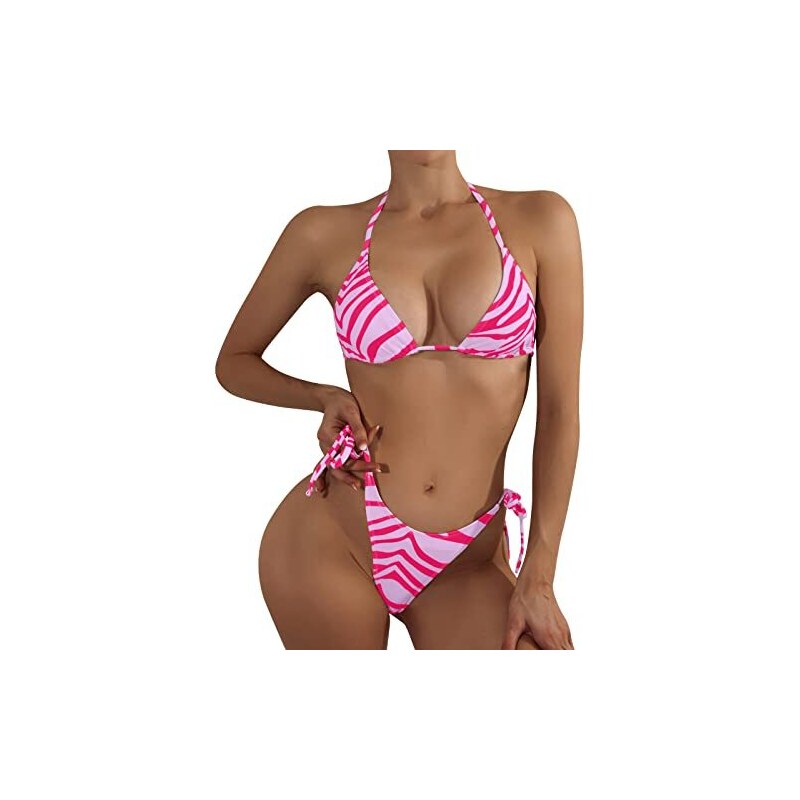 BlancsserD Costume da bagno da donna con perizoma arricciato a due pezzi, M2-n-arancione, S BlancsserD Costume da bagno da donna con perizoma arricciato a due pezzi, M2-n-arancione, S