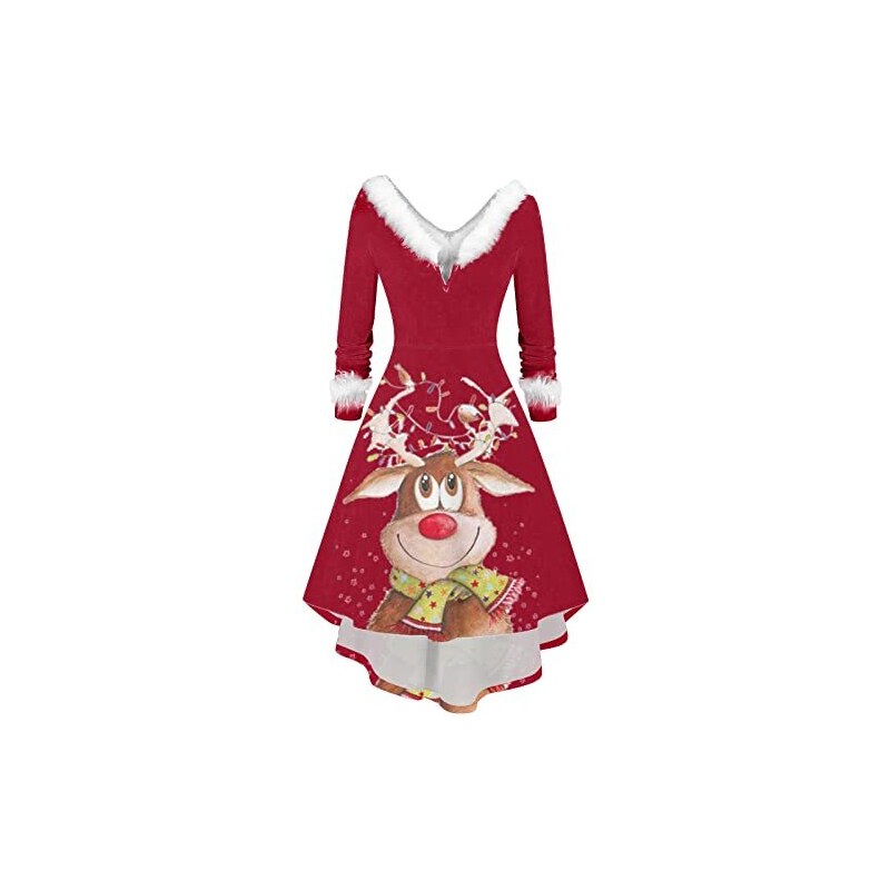 Marvmys Abito in Maglia Donna Invernale Natalizio Vestito