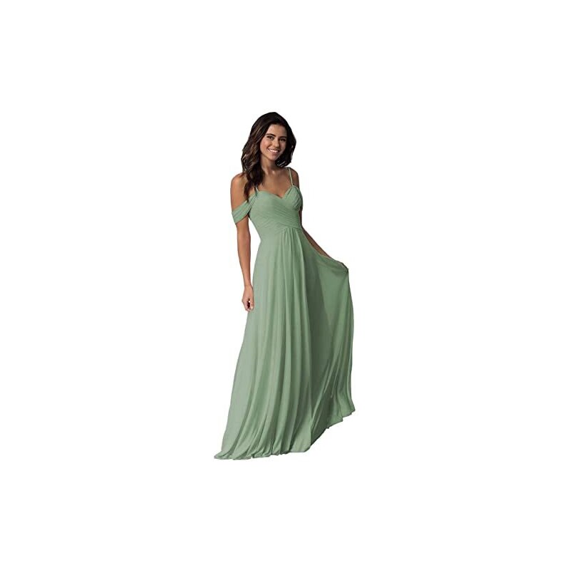 Maya Deluxe Maxi Abito da Damigella d'Onore con Scollo