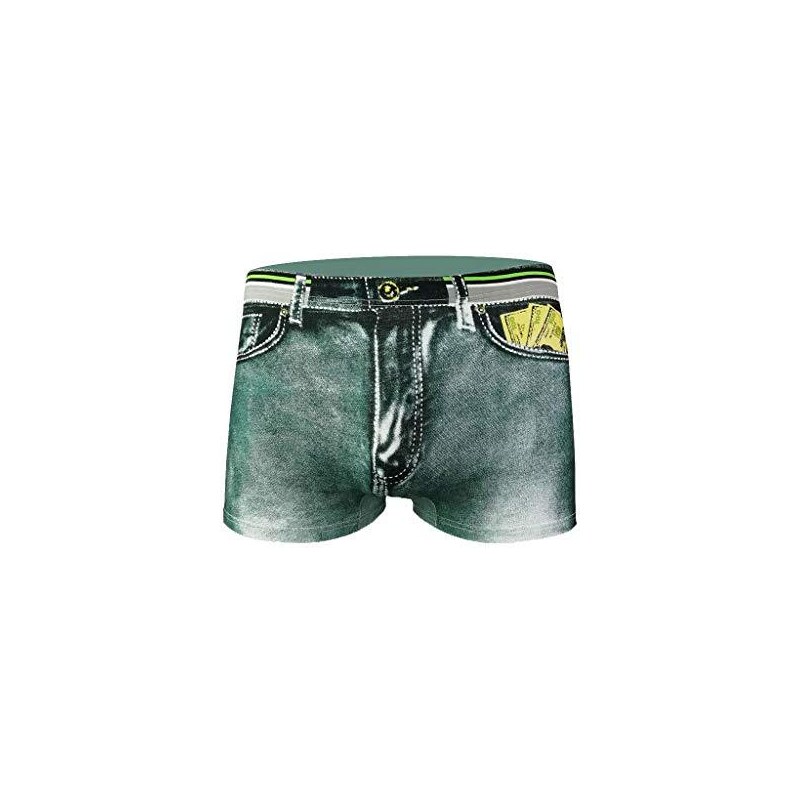 Boxer Uomo In Pelle PU Elastica - Hot Pantaloni Corti Aperti Davanti, Vita Elastica, Clubwear, Taglie M/L/XL/XXL, Lavaggio A Mano