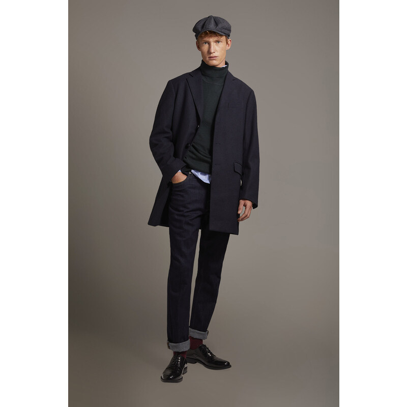 DOINLINE Cappotto Uomo Invernale In Misto Lana - Trench Elegante Medio Lungo