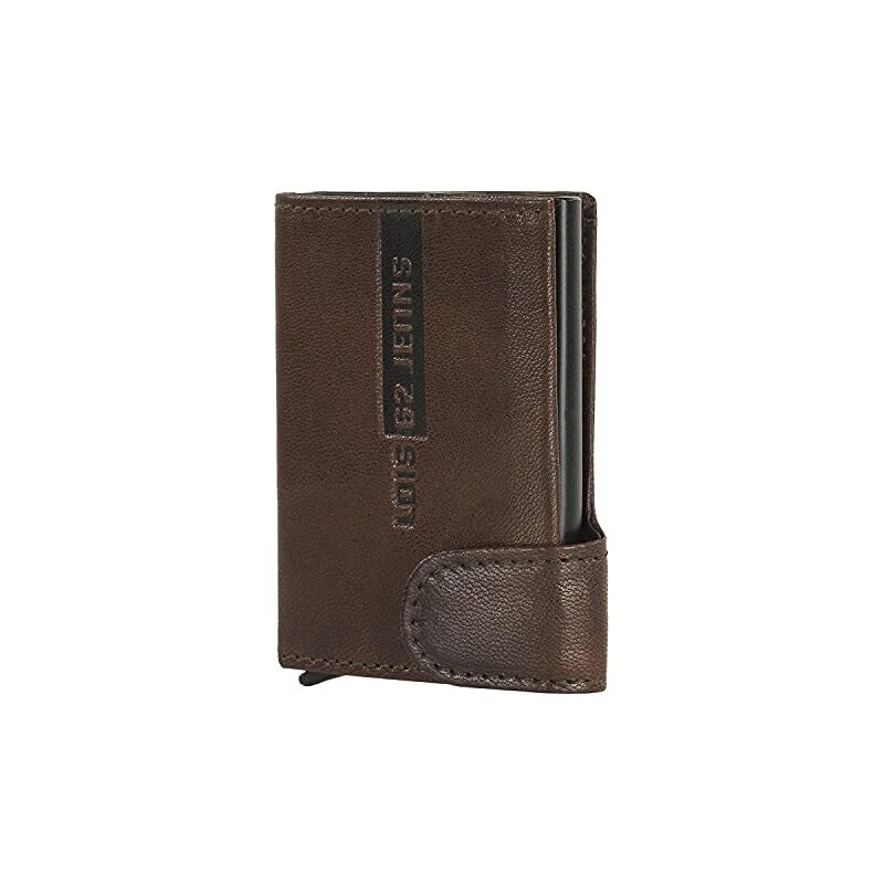 Lois Portafoglio Uomo In Vera Pelle Con Protezione RFID - Modello Slim Con Portamonete E Scomparti Carte (Marrone)