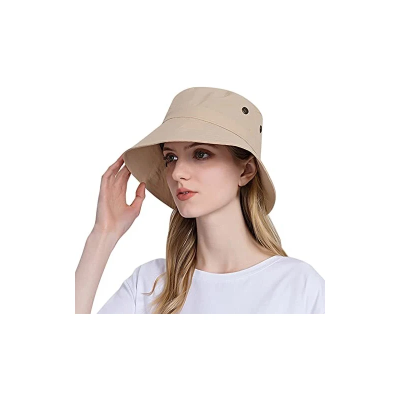 Beokeuioe Cappello da pescatore pieghevole da donna, impermeabile, unisex,  per attività all'aperto, cappello da pescatore, cappello da pioggia,  cappello da boonie, A beige., M 
