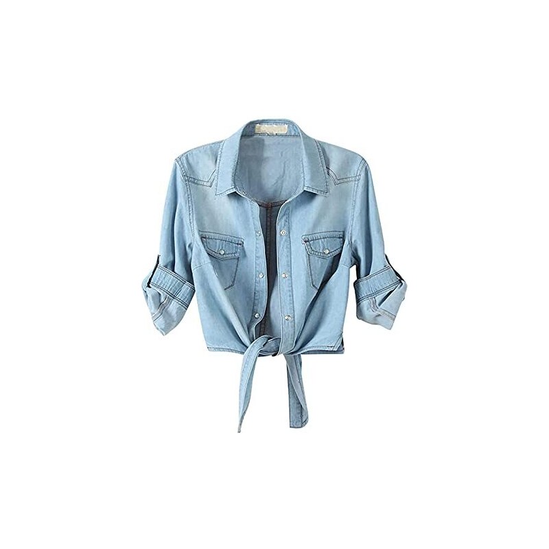 Fantasy Giacca Di Jeans Donna Cotone Con Ricamo Floreale – Maniche Lunghe, Tasche, Vestibilità Normale