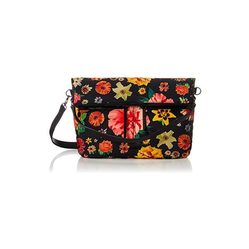 Borsa A Mano Desigual In Pelle Sintetica - Nero, Con Stampa Farfalla, Tracolla Rimovibile - Foto 3