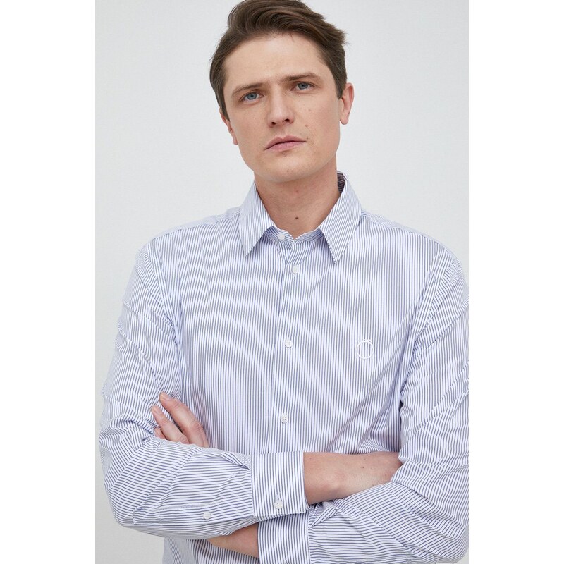 Trussardi camicia in cotone uomo colore blu