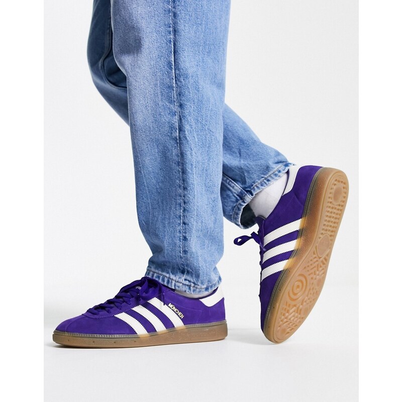 adidas Originals - Munchen - Sneakers viola con suola in gomma - NAVY-Blu navy