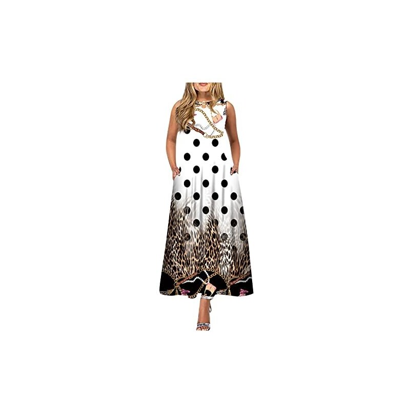 Breezaya Abo da donna casual e vacanziero con stampa paisley, stile bohémien, con spalline a