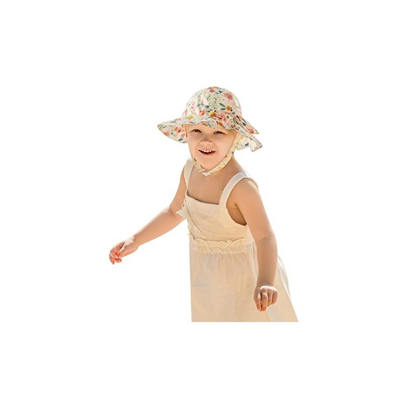 BIISDOST Cappello da spiaggia per neonato, cappello da spiaggia all'aperto  con cappelli larghi, protezione solare per bambini, giallo., Taglia unica 