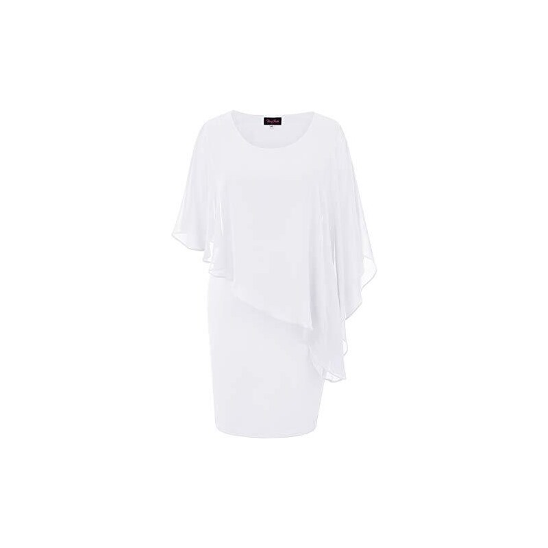Hanna Nikole Costume Intero Da Donna A Tunica – Scollo Rotondo, Maniche Corte, Orlo Annodato, Taglie Forti, Nero/verde/avorio