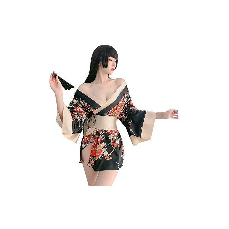Fancy Pumpkin Kimono Giapponese Donna In Puro Cotone Doppia Garza, Pigiama Elegante Con Pantaloni Lunghi, Taglia L (UE 36-40), Per Casa E Relax