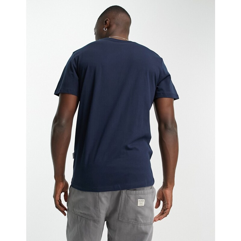 Selected Homme - T-shirt in cotone blu navy