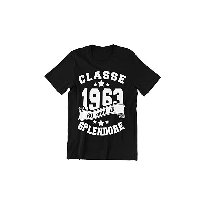 IMage T-Shirt Compleanno Idea Regalo I Migliori Eventi Del 1963 Anno Di Nascita, Giornale Vintage, Donna S, Nero