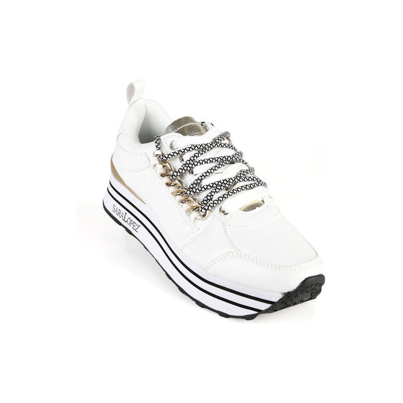 Saralòpez Sneakers Donna Con Platform Basse Bianco Taglia 40
