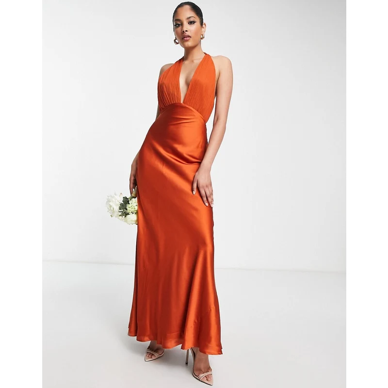 Vestito Arancione Asos Vestiti Scontati ASOS DESIGN Vestito Lungo
