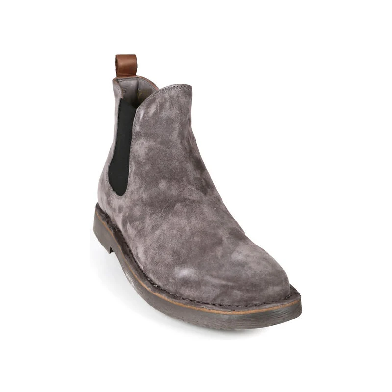 Canguro Stivaletti Uomo In Pelle Scamosciata Tronchetti Grigio